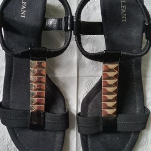 Alfani black and gold wedge dress sandal